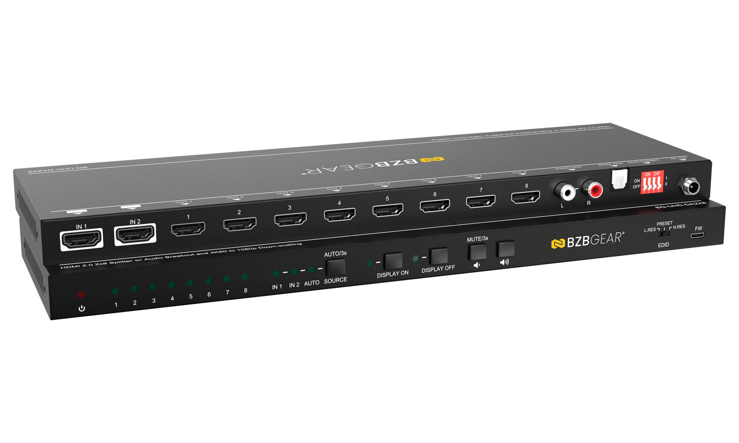 2x8 4K UHD HDMI Splitter/Distribution Amplifier with CEC Support