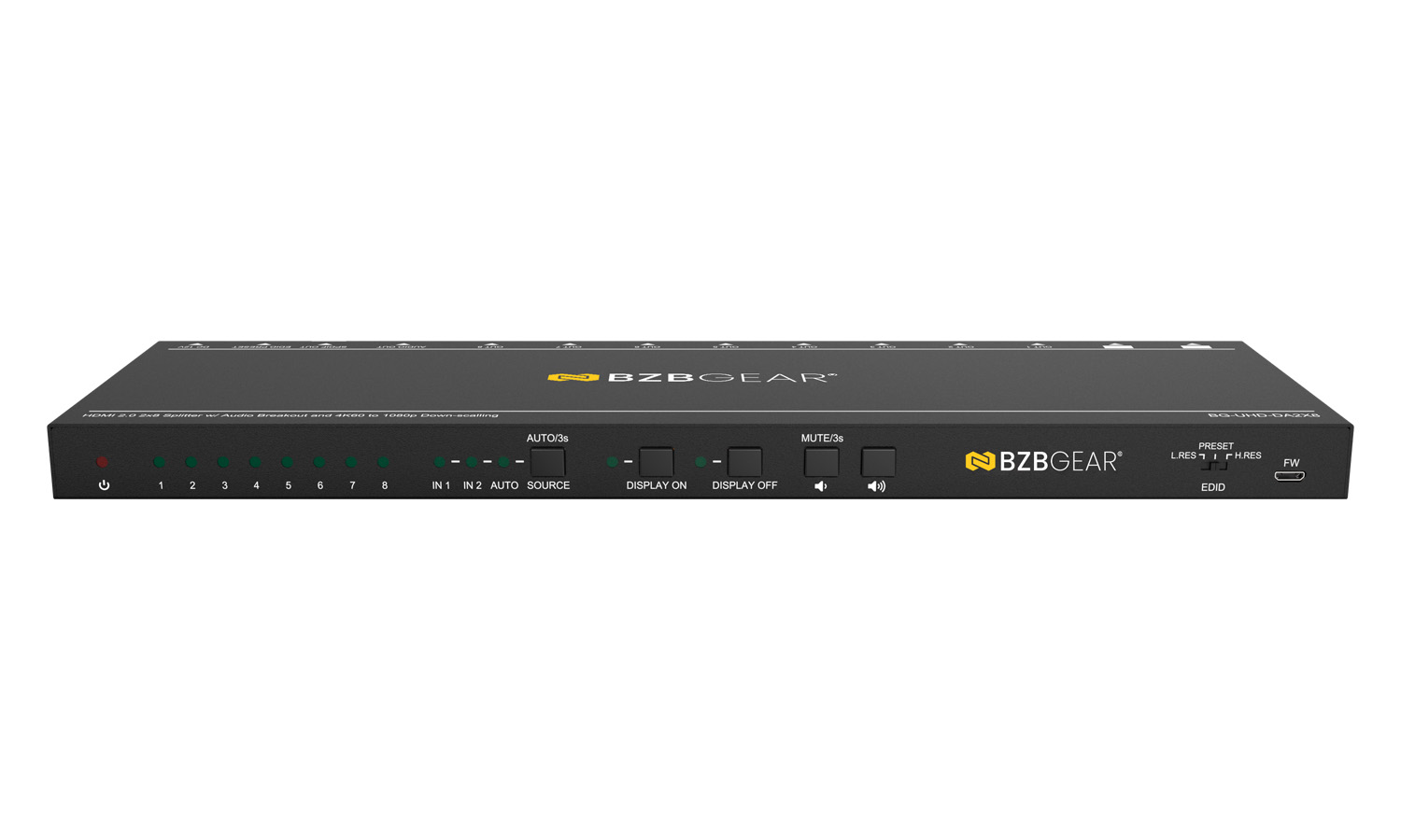 2x8 4K UHD HDMI Splitter/Distribution Amplifier with CEC Support