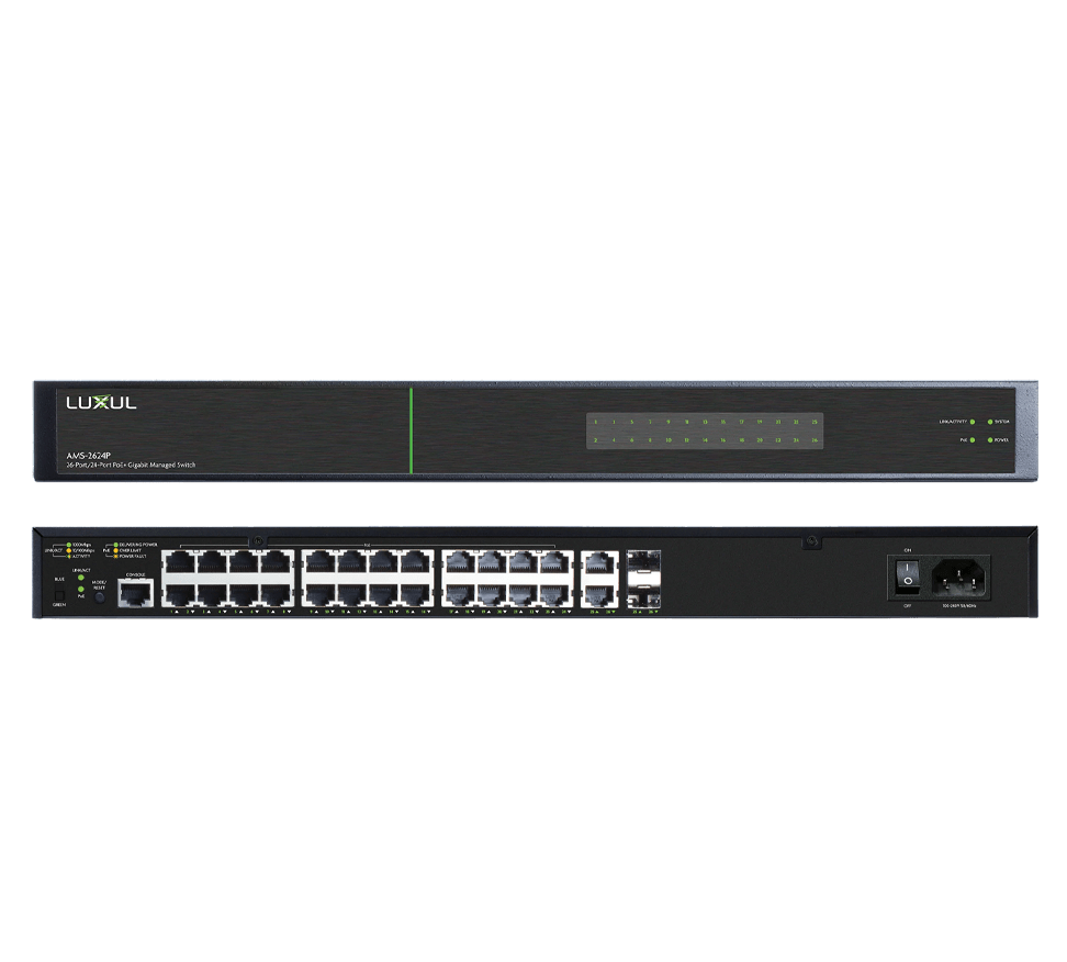LUXAMS2624PPC LUXUL AV Series 26port/24 PoE+ Gigabit Managed Switch