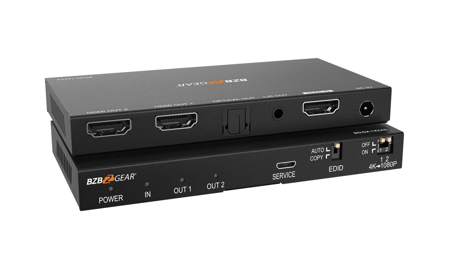 2-Port HDMI Splitter (1x2) - 4K 60Hz UHD HDMI 2.0 Audio Video Splitter w/  Scaler & Audio Extractor (3.5mm/SPDIF) - Dual HDMI Splitter (1-In 2-Out) 