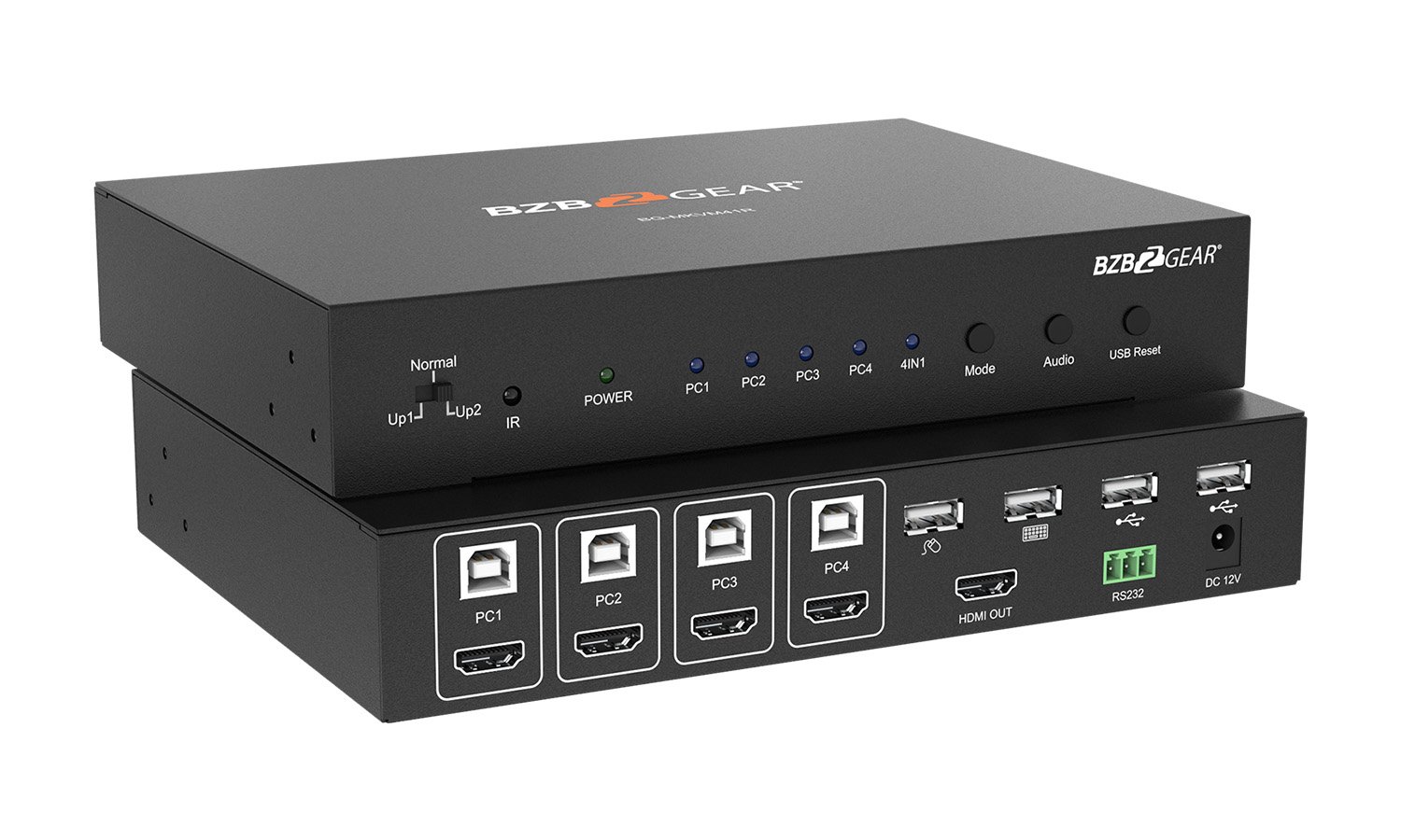 HDMI Switch 4x1 KVM Quad Multiviewer with IR Remote 1080p - Audio Video  Switch and Splitter - Audio Video