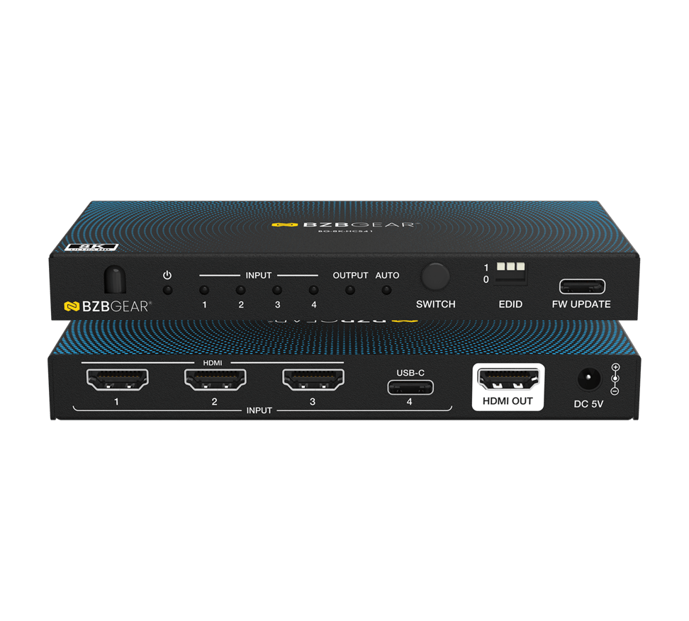 4x1 8K UHD HDMI/USB-C 2.1 Switcher (8K60/4K120Hz 4:4:4 VRR/ALLM