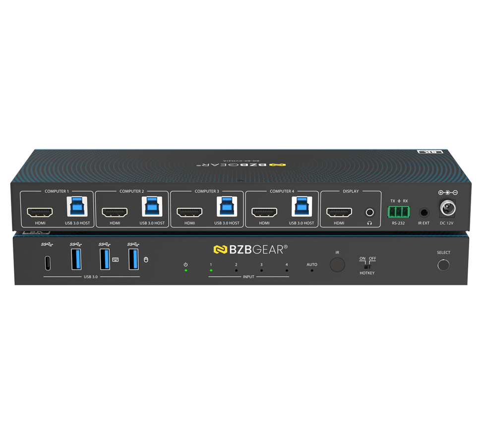 8K UHD HDMI 2.1 4x1 KVM Switch with USB 3.0/Hotkey Switching/IR