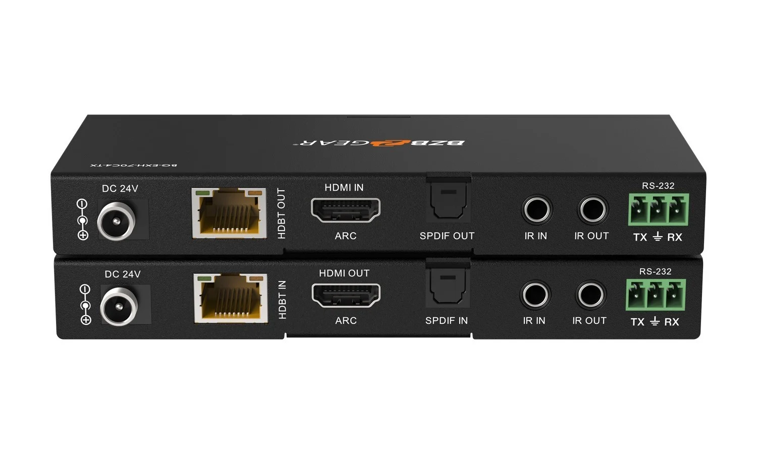 subtraktion Bonde pint BG-EXH-70C4 4K UHD HDMI HDBaseT Extender with IR/ARC/PoC/RS-232 and Audio  Embedding/De-embedding up to 230ft