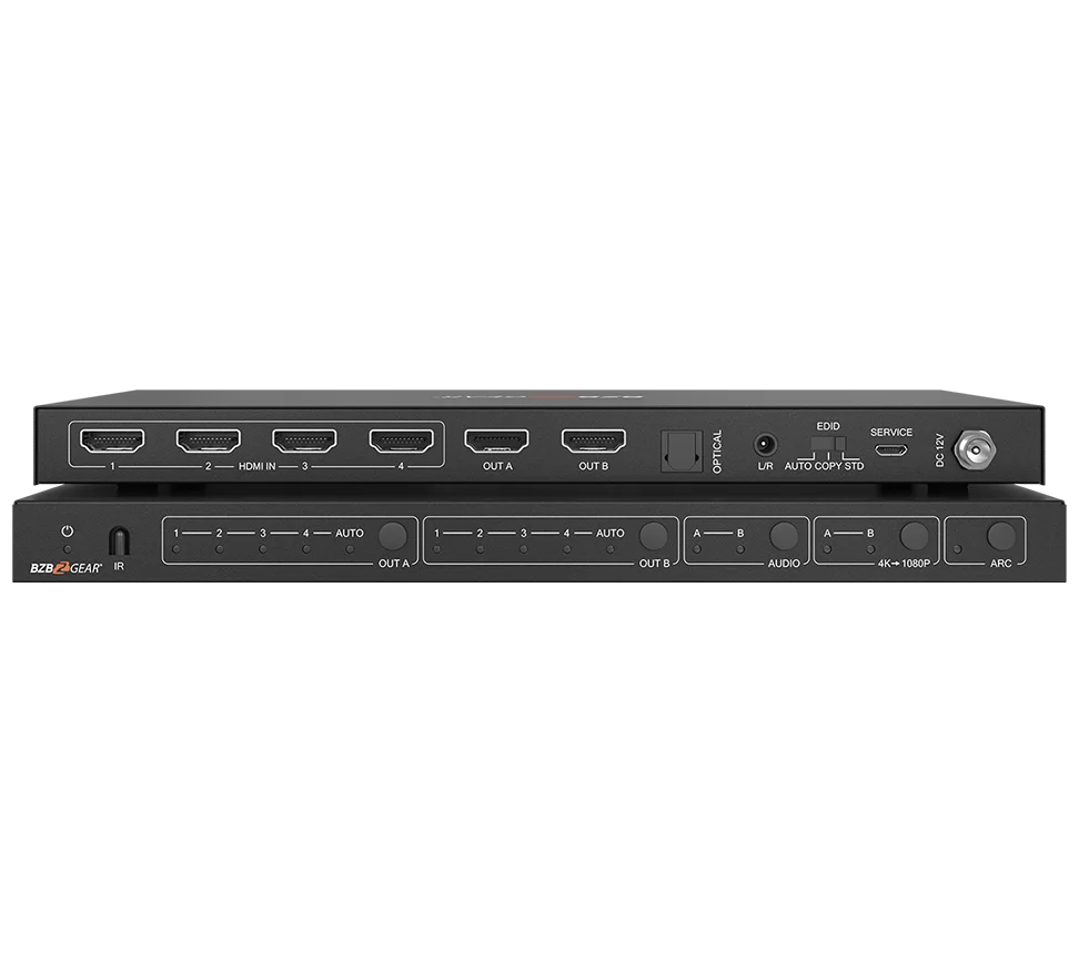 4x2 4K UHD HDMI Matrix Switcher with Audio/Downscaling Support
