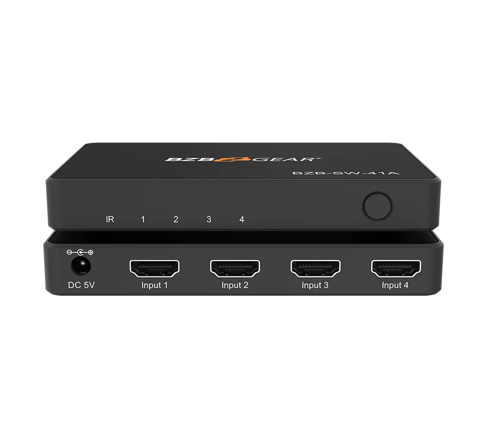 4x1 4K UHD Ultra Slim HDMI Switcher with IR Remote Control
