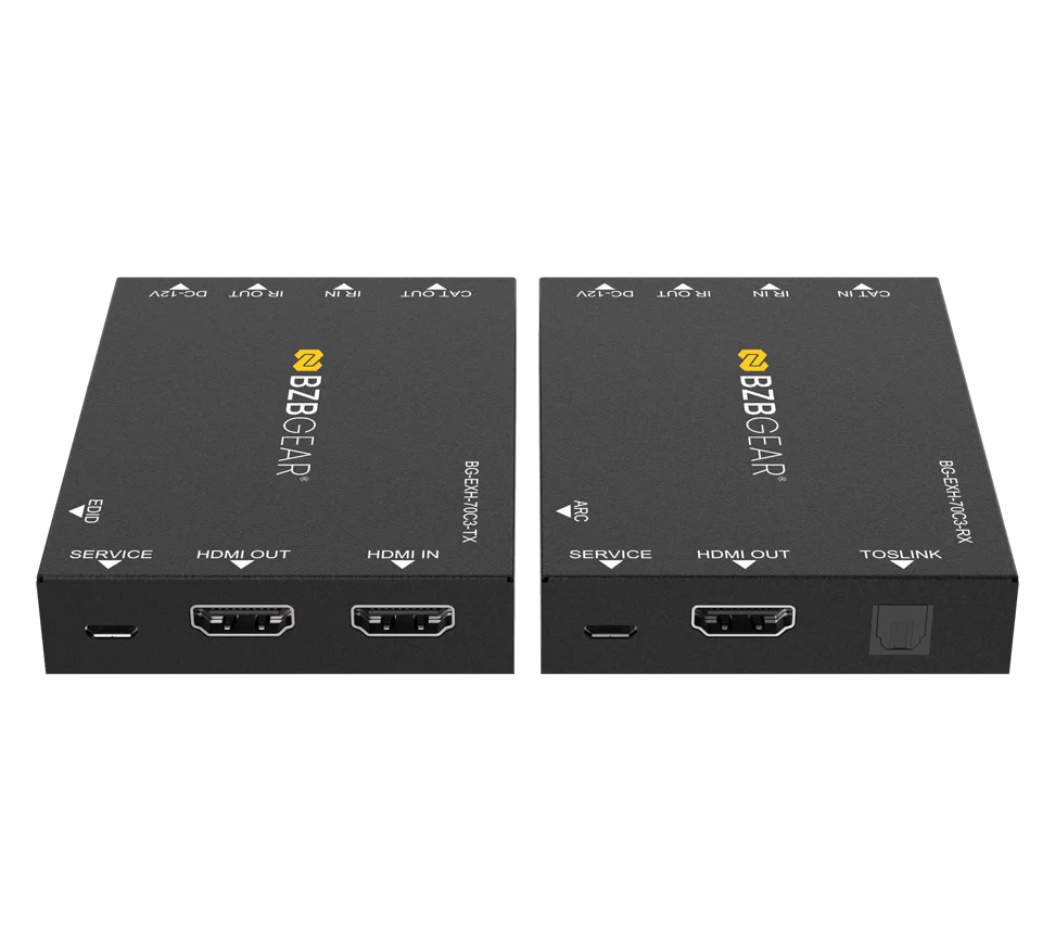 4K UHD HDMI Extender Over Cat5e/6 with Bi-directional IR/PoC/ARC and Audio De-embedding up to 230ft