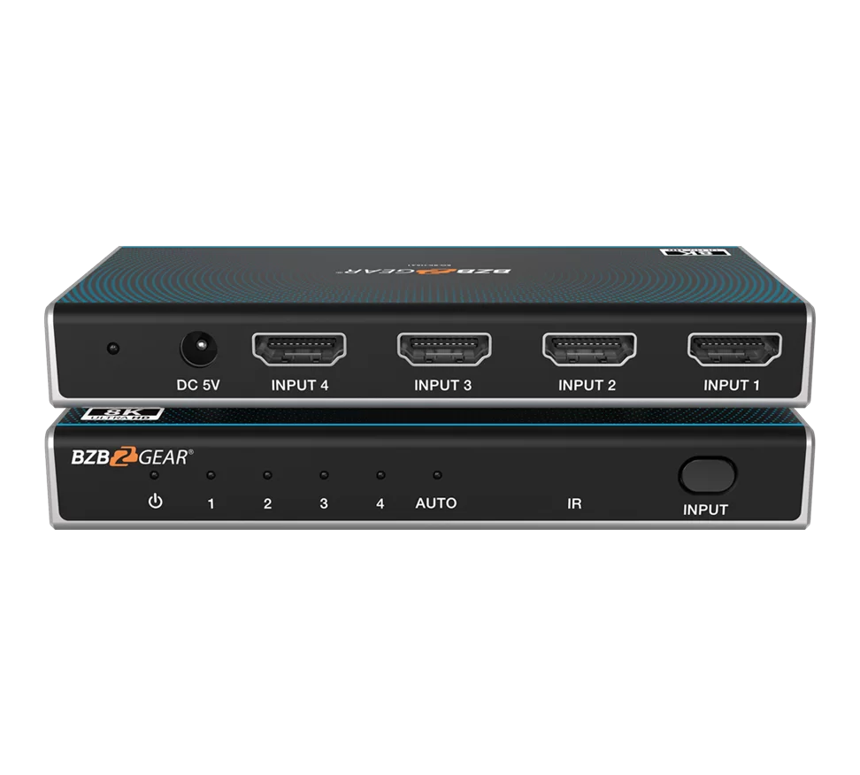 4x1 8K UHD Ultra Slim HDMI 2.1 Switcher (8K60/4K120Hz 4:4:4 and VRR/FVA/ALLM Support)