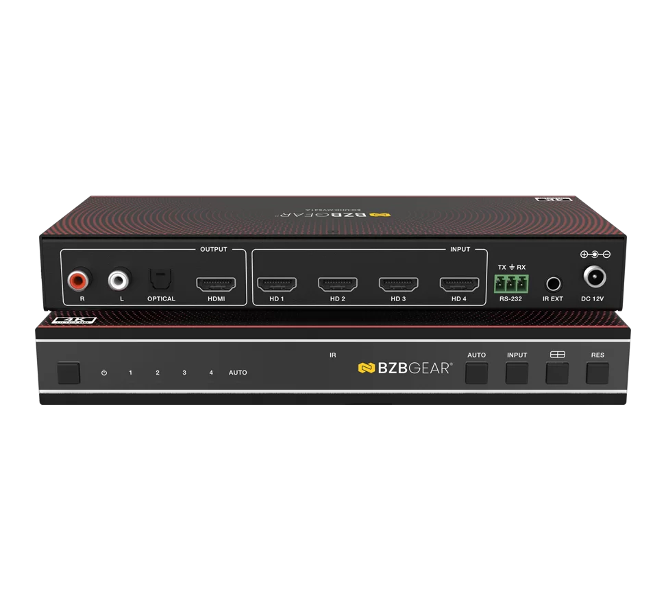 4x1 4K UHD HDMI Seamless Switcher/Quad MultiViewer with Audio De-Embedding