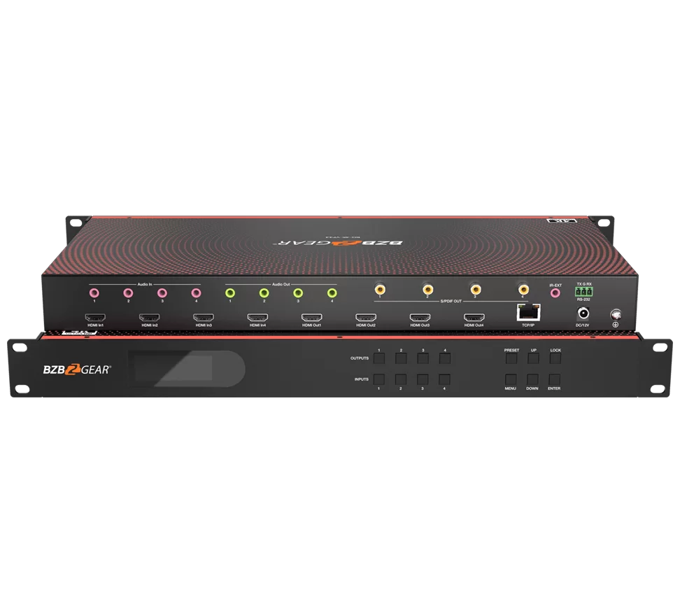 4x4 4K UHD Seamless HDMI Matrix Switcher/Video Wall Processor/MultiViewer with Scaler/IR/Audio/IP and RS-232