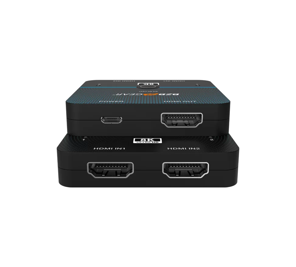 2x1 8K UHD Ultra Slim HDMI 2.1 Switcher (8K60/4K120Hz 4:4:4 and VRR/FVA/ALLM Support)