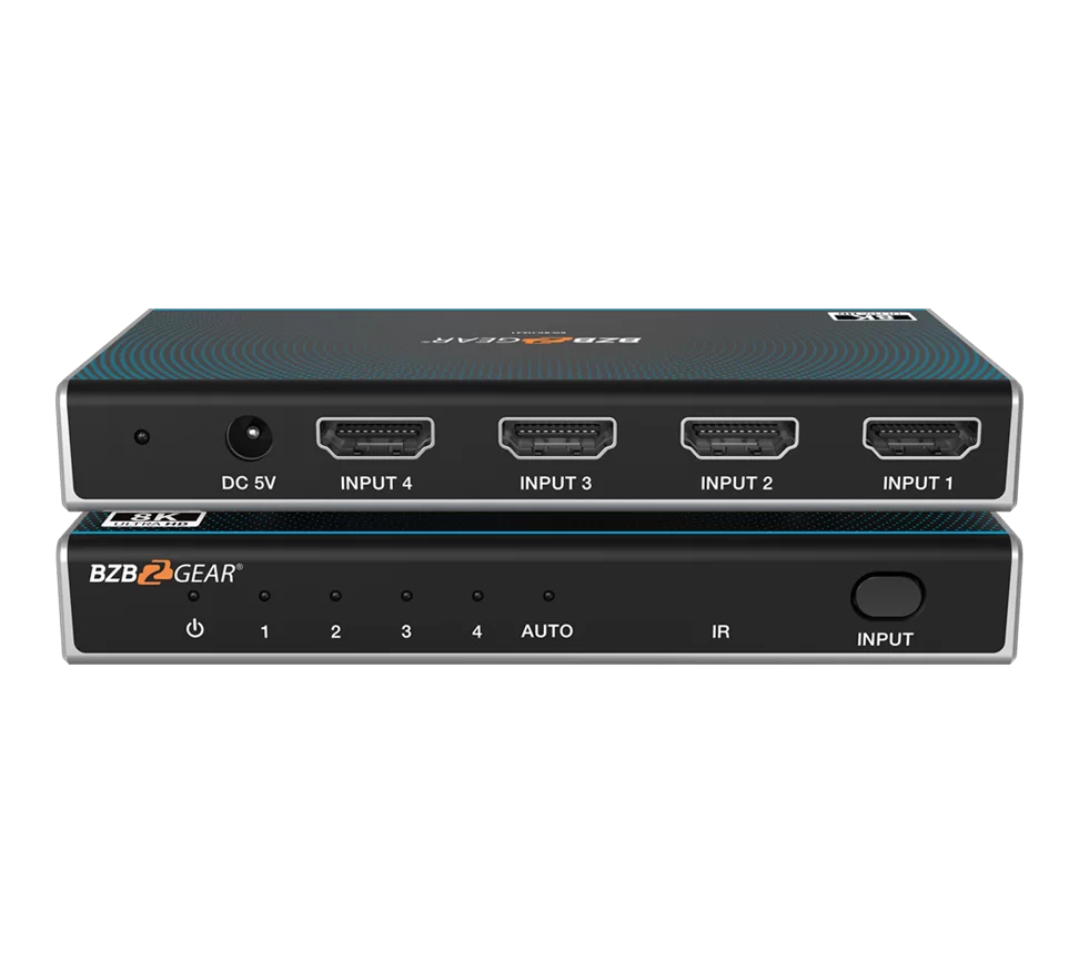 4x1 8K UHD Ultra Slim HDMI 2.1 Switcher (8K60/4K120Hz 4:4:4 and VRR/FVA/ALLM Support)