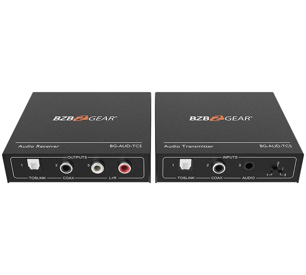 Stereo/Toslink/Coax Audio Extender (Transmitter/Receiver Kit) over Cat5e/6/7 Cable