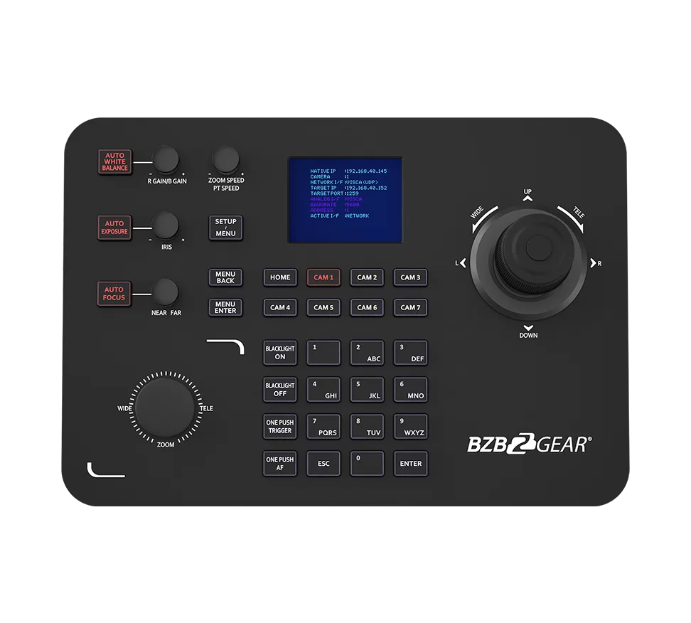 Universal Advanced Serial and IP PTZ Joystick Controller with POE (IP/RS-232/422/485)