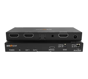 1x2 4K UHD HDMI Splitter with Downscaler with Digital and Analog Audio Output