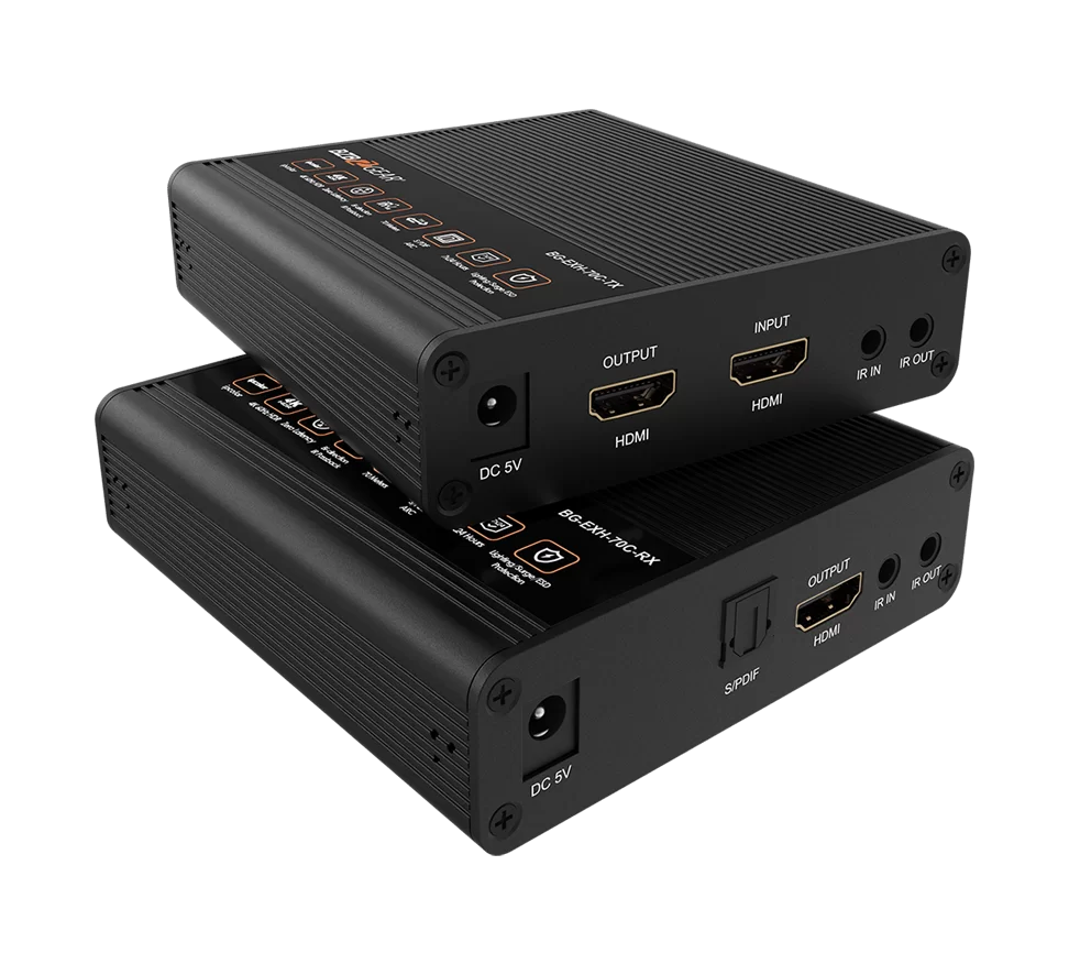 4K UHD HDMI Extender Over Cat5e/6 with Bi-directional IR and Zero Latency up to 230ft