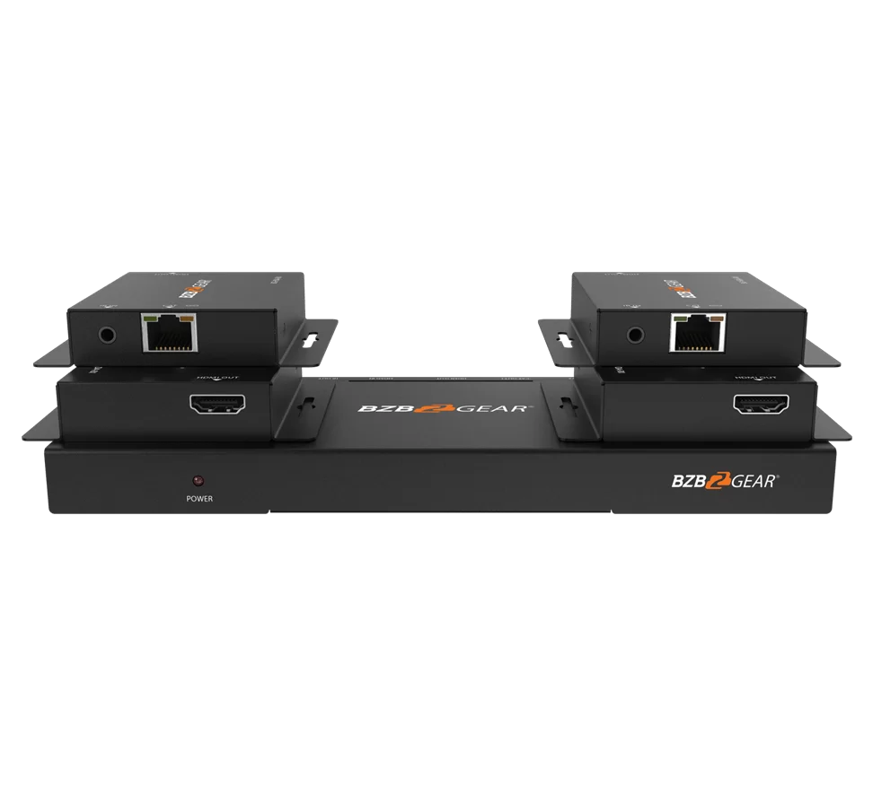 1x4 1080P/4K30 HDMI Splitter/Distribution Amplifier Kit with 4 Receivers up to 230ft over Category Cable