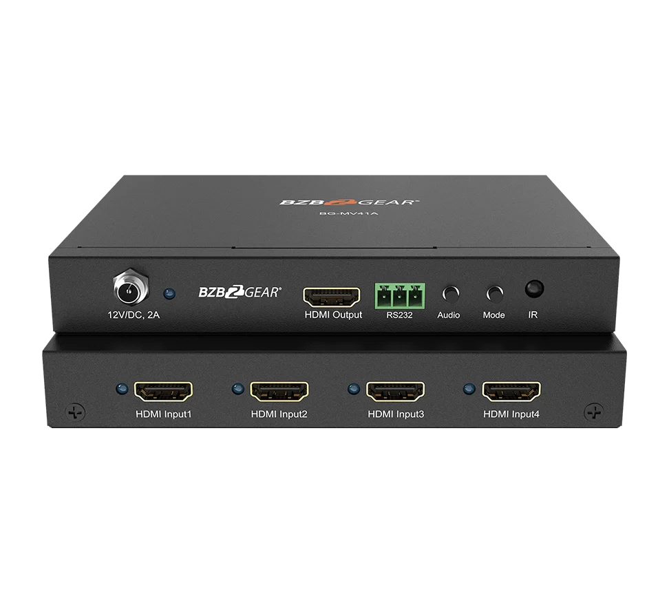4x1 1080P FHD HDMI Switcher/Scaler/MultiViewer with IR/RS-232