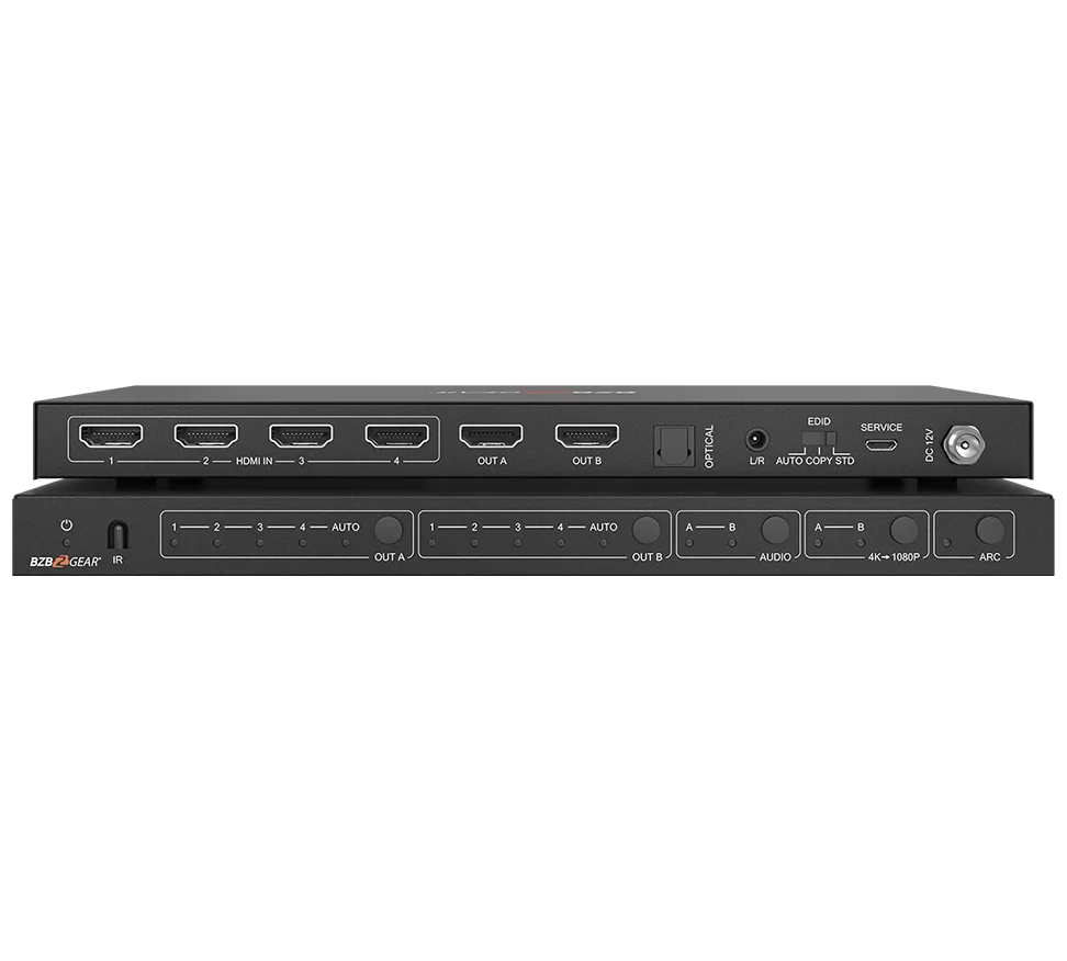 4x2 4K UHD HDMI Matrix Switcher with Audio/Downscaling Support