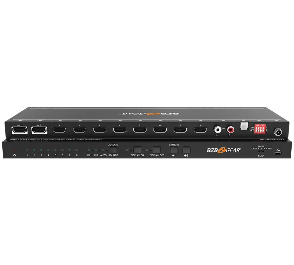 2x8 4K UHD HDMI Splitter/Distribution Amplifier with CEC Support
