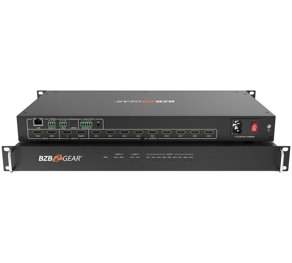 4K UHD HDMI Video Wall Processor/Switcher with IP/Audio/RS-232 for up to 9 Tvs