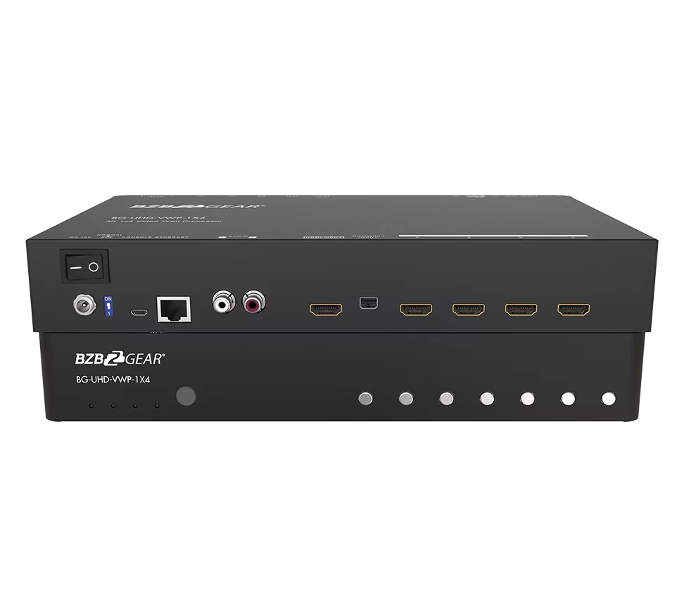 4K UHD HDMI/DisplayPort Video Wall Processor with Scaler/Audio for up to 4 TVs