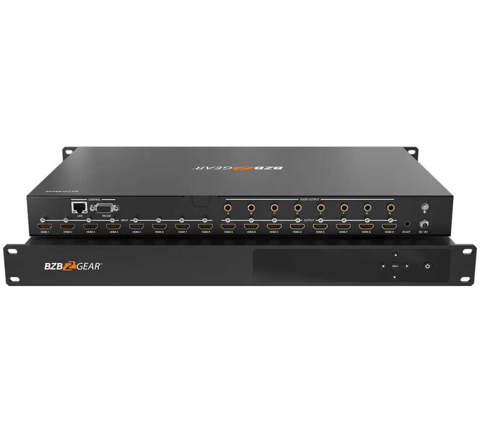 8x8 4K UHD HDMI 18Gbps Matrix Switcher with Audio De-Embedder