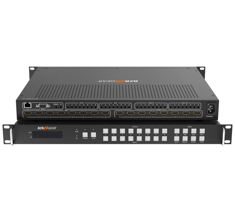 8x8 4K UHD HDMI Video Wall Processor & Seamless Matrix Switcher with Scaler, IR and Audio