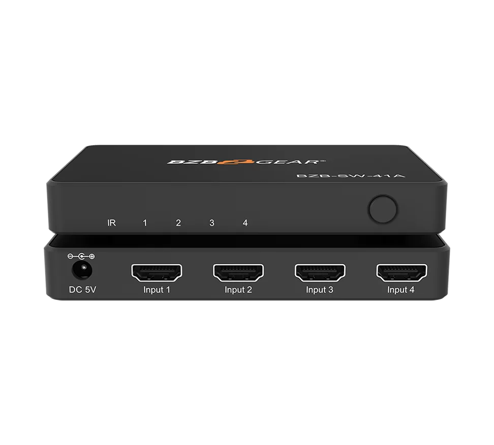 4x1 4K UHD Ultra Slim HDMI Switcher with IR Remote Control