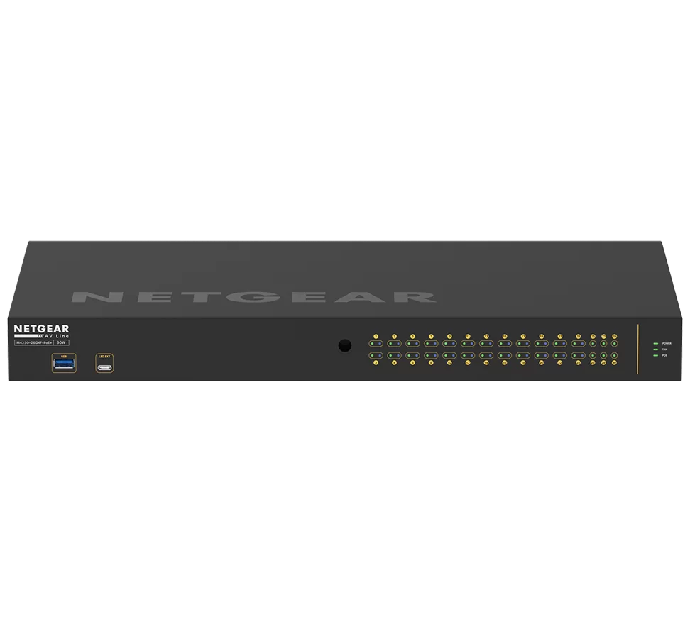 NETGEAR AV LINE 24x1G PoE+ 300W 2x1G and 4x SFP Managed Switch (Preconfigured GSM4230P-100NAS)