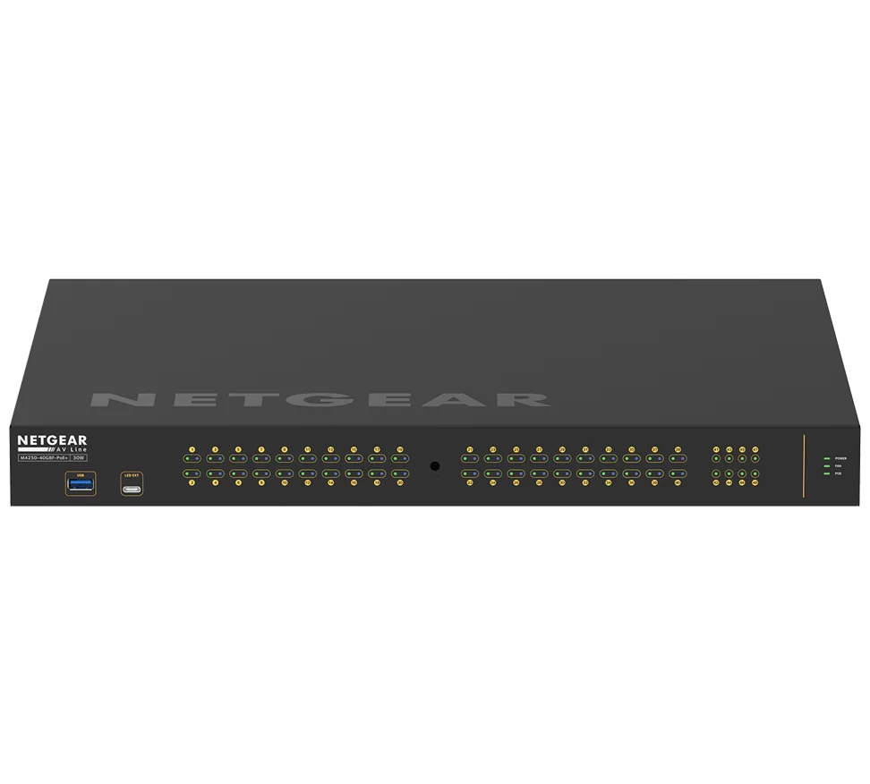NETGEAR AV LINE 40x1G PoE+ 480W and 8x SFP Managed Switch (Preconfigured GSM4248P-100NAS)