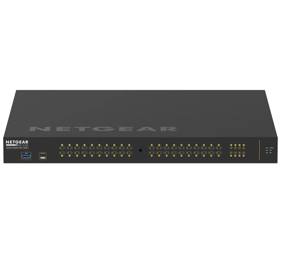 NETGEAR AV LINE 40x1G PoE+ 960W and 8x SFP+ Managed Switch (Preconfigured GSM4248PX-100NAS)