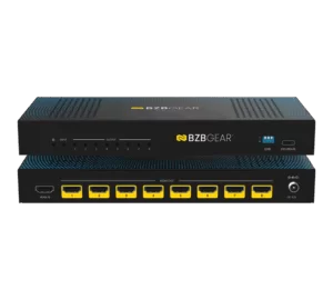 1x8 8K UHD HDMI 2.1 48Gbps Splitter with Auto Downscaling/Audio De-Embedding (8K60/4K120 and VRR/ALLM/QMS/QFT/SBTM Support)