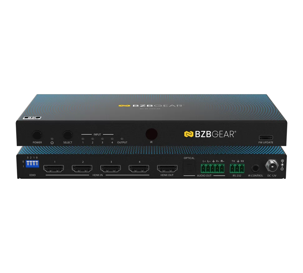 4x1 8K UHD HDMI 2.1 Switcher with Digial/Analog Audio De-Embedding/EDID/RS-232 (8K60/4K120Hz 4:4:4 VRR/ALLM Support)