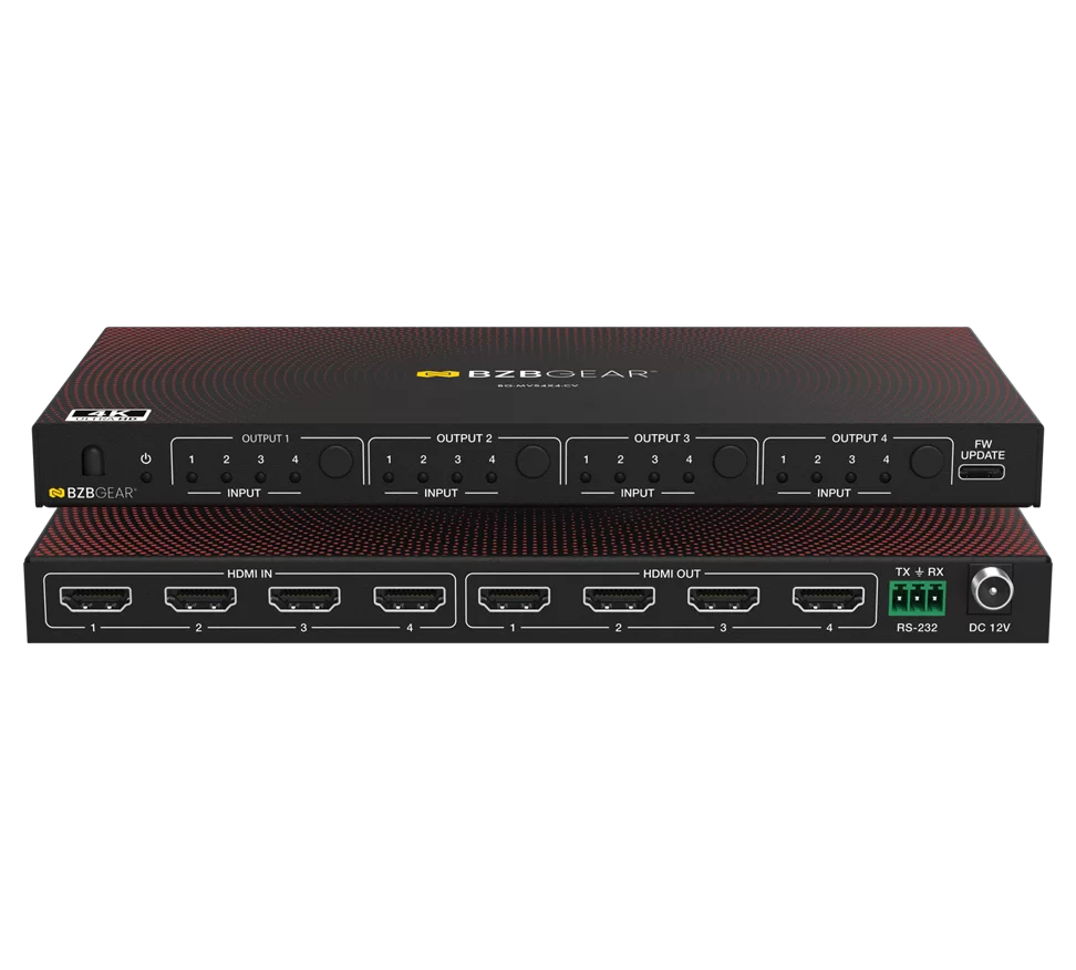 4x4 4K UHD HDMI Seamless Matrix Switcher and Video Wall Processor with Scaler/IR/Audio/RS-232
