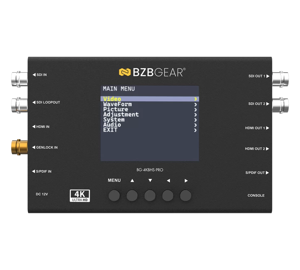 HDMI 2.0 & 12G/6G/3G/HD-SDI Cross Converter and Scaler with 3.5” LCD Display/Audio Embedder/De-Embedder