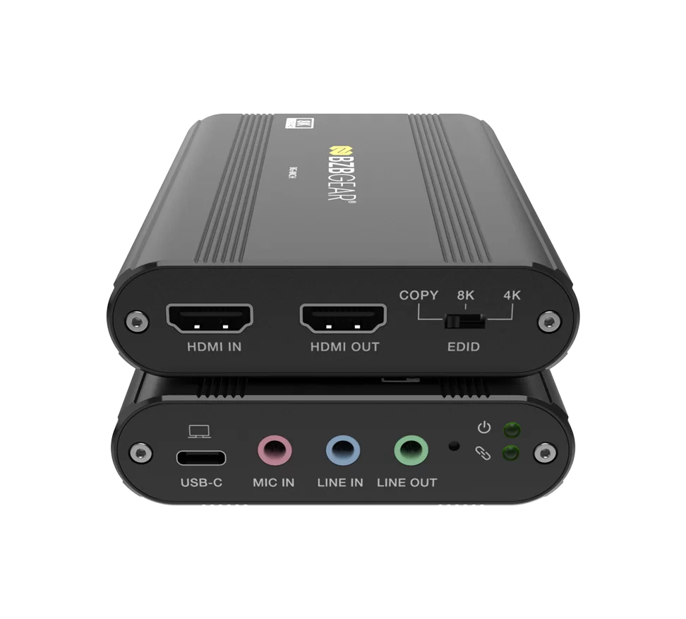 HDMI 2.1 to USB-C 4K60 Video Capture Card Box with 8K60 Input/Loop-Out and Audio Mixing