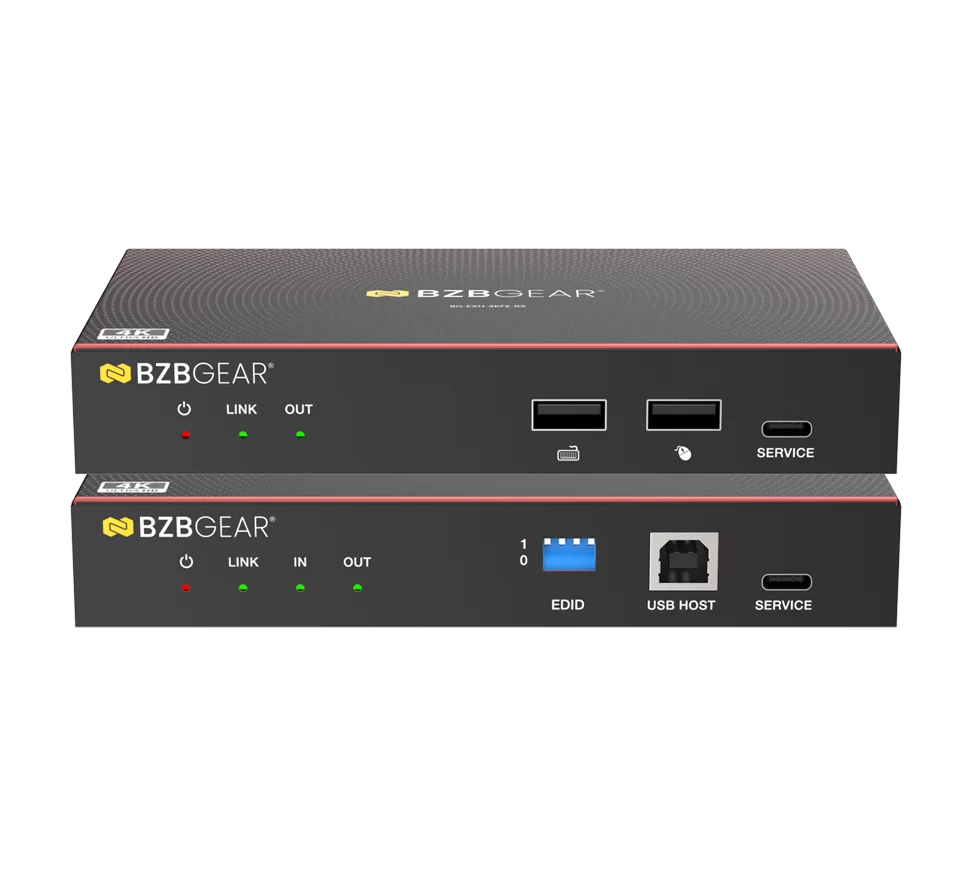 4K 18Gbps HDMI 2.0 Fiber Extender Kit up to 10 km with Included SFP+ Modules and USB KVM/Bi-Directional IR/RS-232 and Audio De-Embedding Support