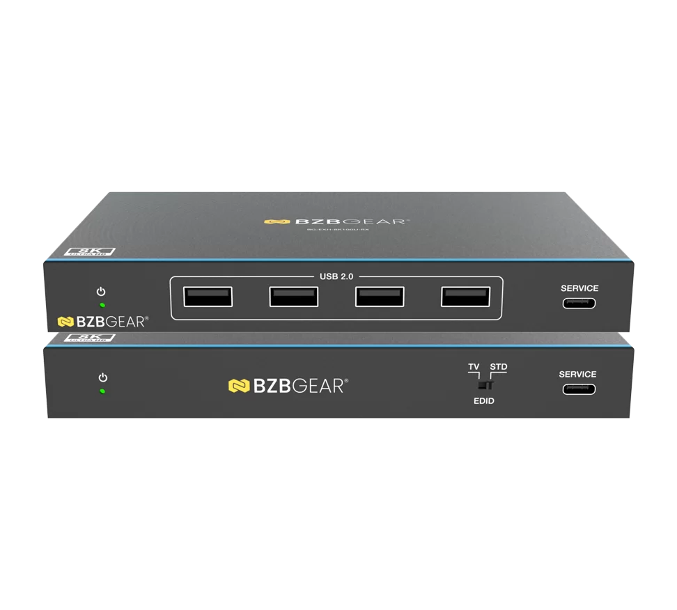 8K60/4K120 48Gbps HDMI 2.1 Extender Kit over CAT5E/6/7 with USB 2.0/Bi-Directional IR/PoC/RS-232 and Audio De-Embedding up to 328ft