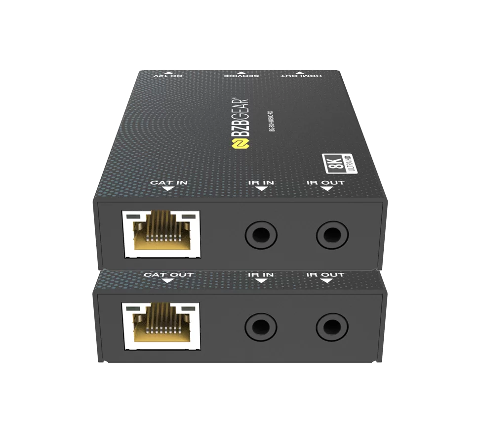 8K60/4K120 48Gbps HDMI 2.1 Extender Kit over CAT5E/6/7 with Bi-Directional IR/PoC and HDR/VRR/ALLM Support up to 165ft