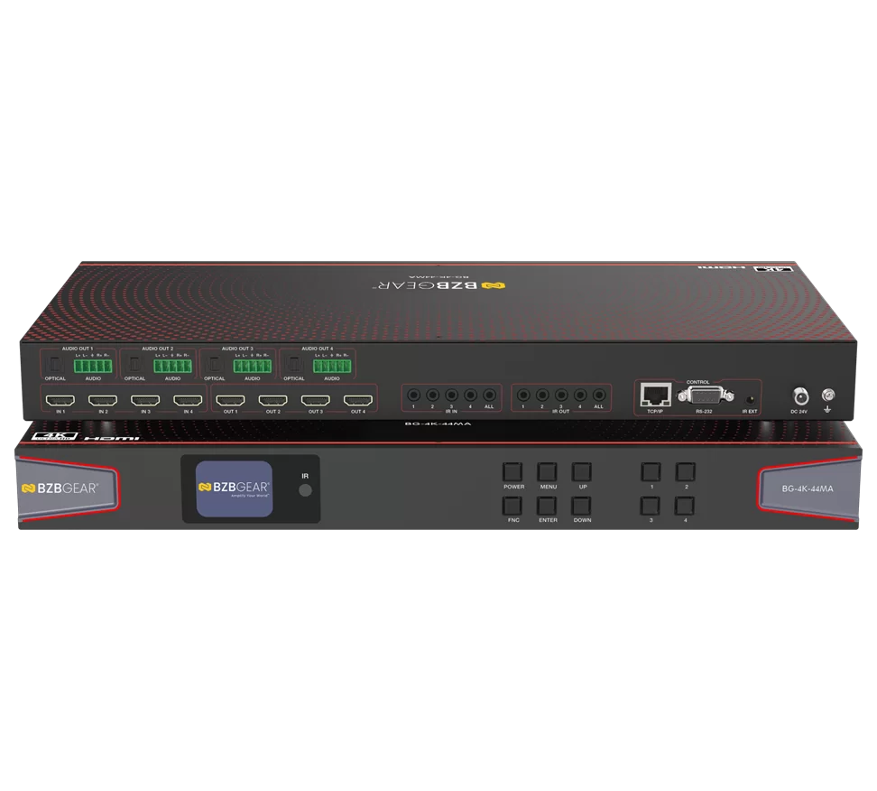 4x4 4K UHD HDMI 2.0 Matrix Switcher with Audio De-embedding/Independent Routing and IR Matrixing (4K60 - 4:4:4 and HDR Support)
