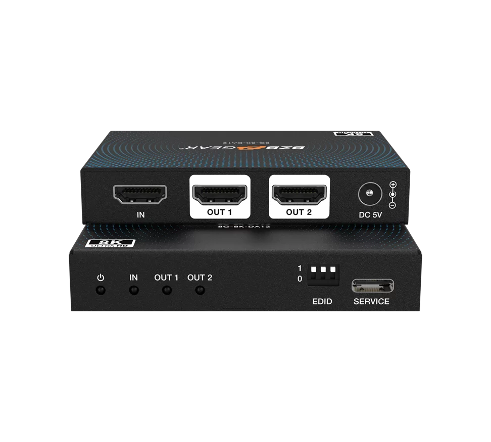 1x2 8K UHD HDMI 2.1 Splitter with Auto Downscaling (8K60/4K120 and VRR/ALLM/QMS/QFT/SBTM Support)