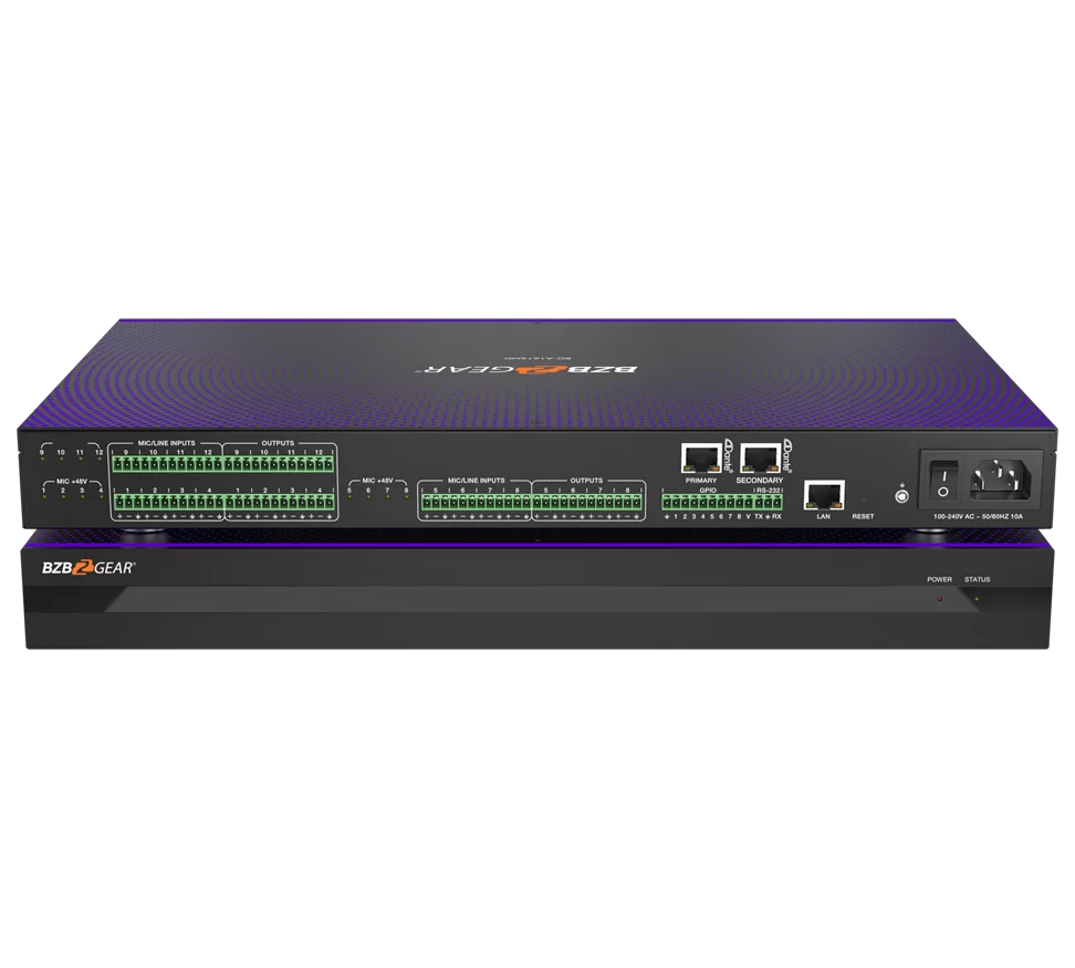 16x16 Balanced Digital Audio Processor/Matrix with 12-Channel Mic Line In/Out and 4-Channel Dante In/Out plus AEC/ANS/Filter/Limiter/EQ/Delay Support