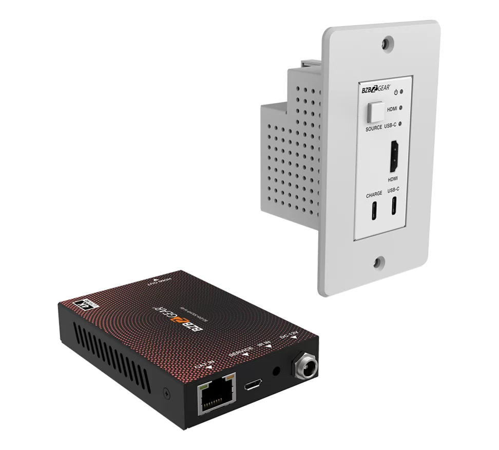 4K UHD 18Gbps HDMI/USB-C Wall Plate Transmitter/Receiver Kit up to 164ft