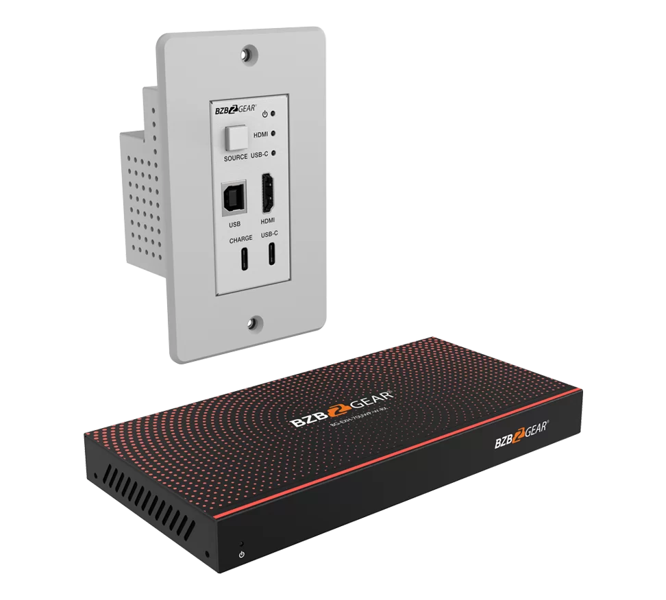 4K UHD 18Gbps HDBaseT HDMI/USB-C/KVM Wall Plate Transmitter/Receiver Kit up to 230ft