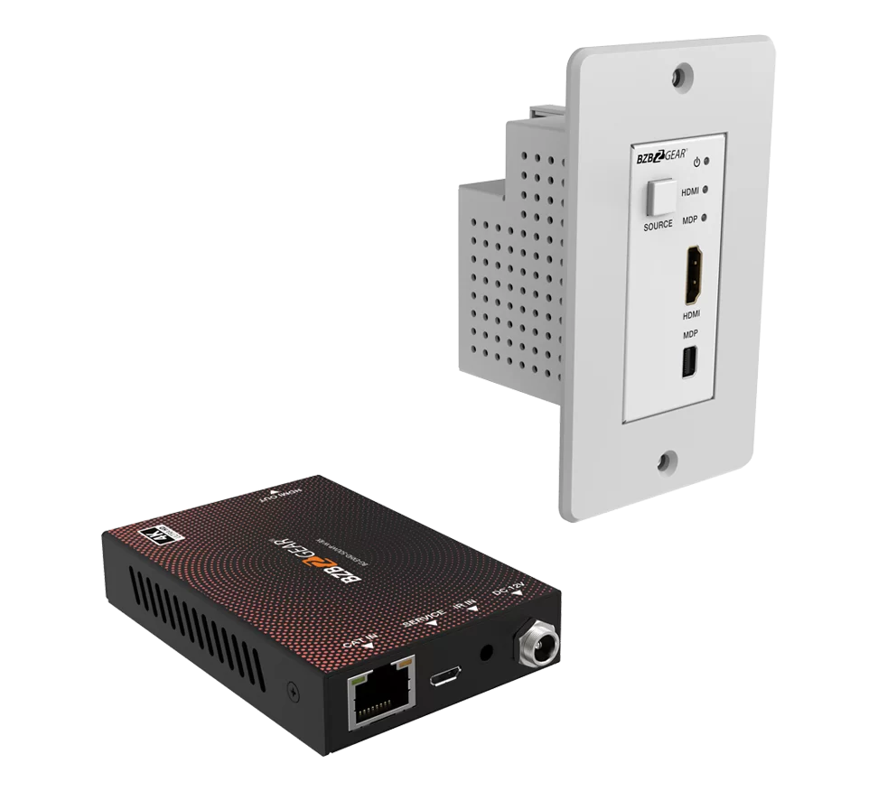 4K UHD 18Gbps HDMI/MDP Wall Plate Transmitter/Receiver Kit up to 164ft