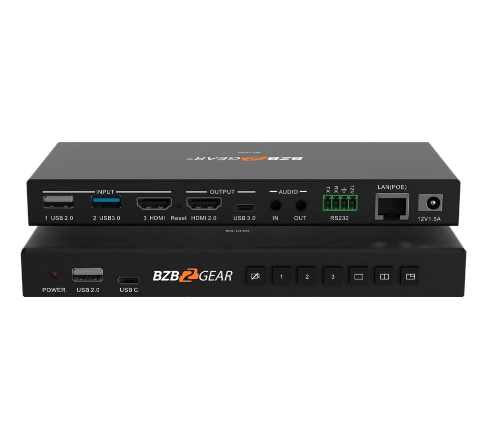 3-Port 4K UHD USB/HDMI Camera Video Selector and Mixer