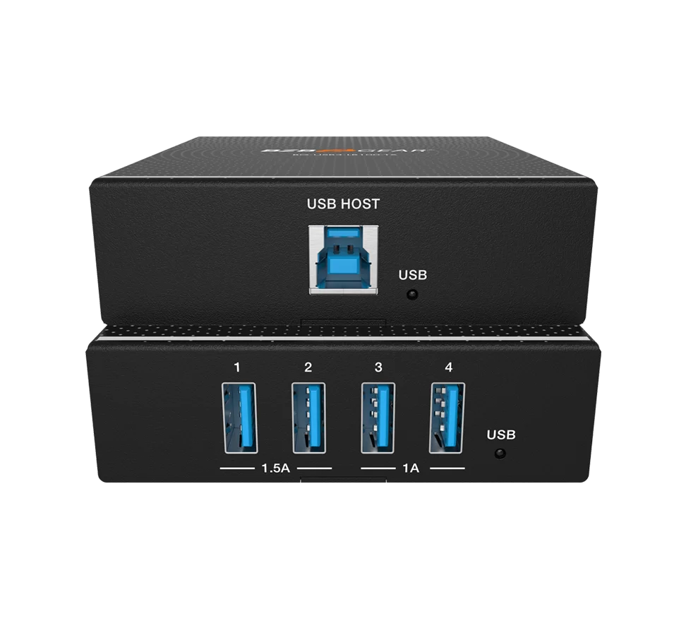 4-Port USB 3.0 HDBaseT Extender Over Cat6/7 Cable with PoC/RS-232/FSYNC GPIO up to 330ft