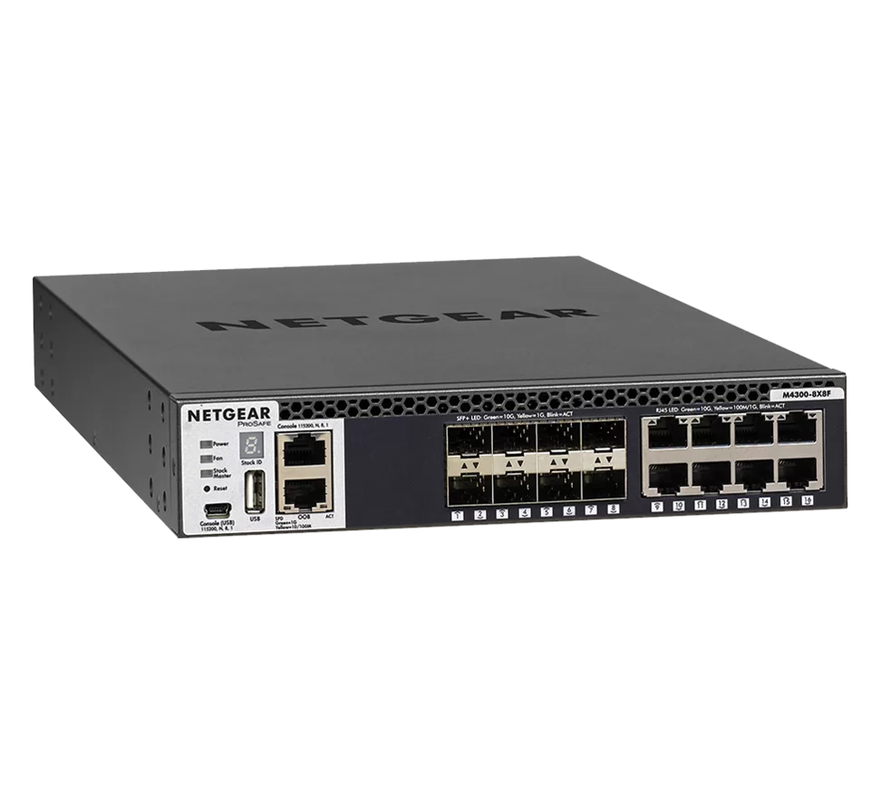 Netgear Stackable Managed Switch with 16x10G Including 8x10GBASE-T and 8xSFP+ Layer 3 (XSM4316S-100NES)